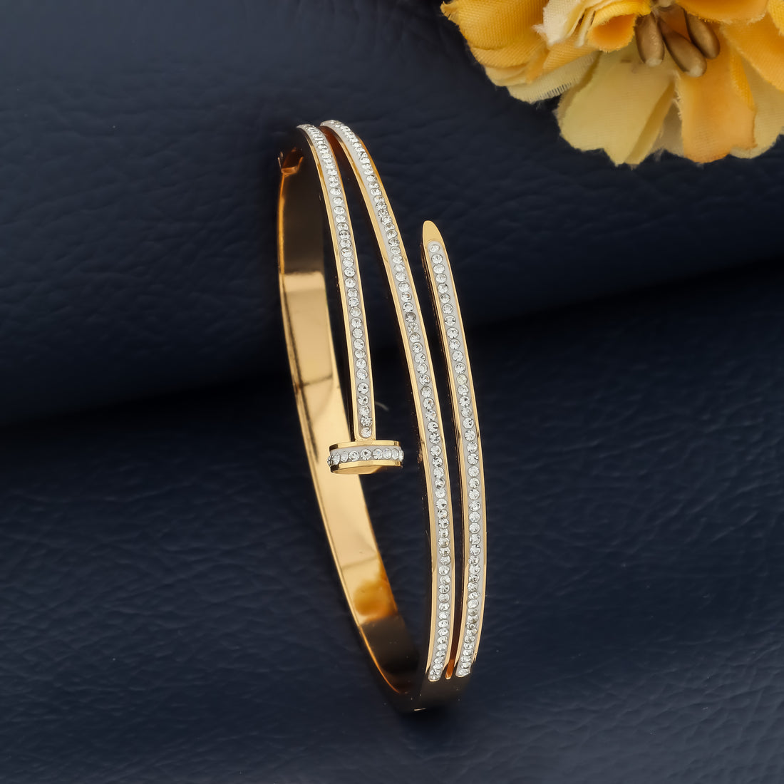 Crystal Wave Open Bracelet