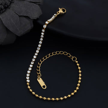 Dual Glam Gold Tennis Bracelet