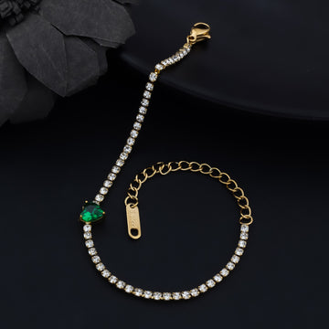 Emerald Heart Tennis Bracelet